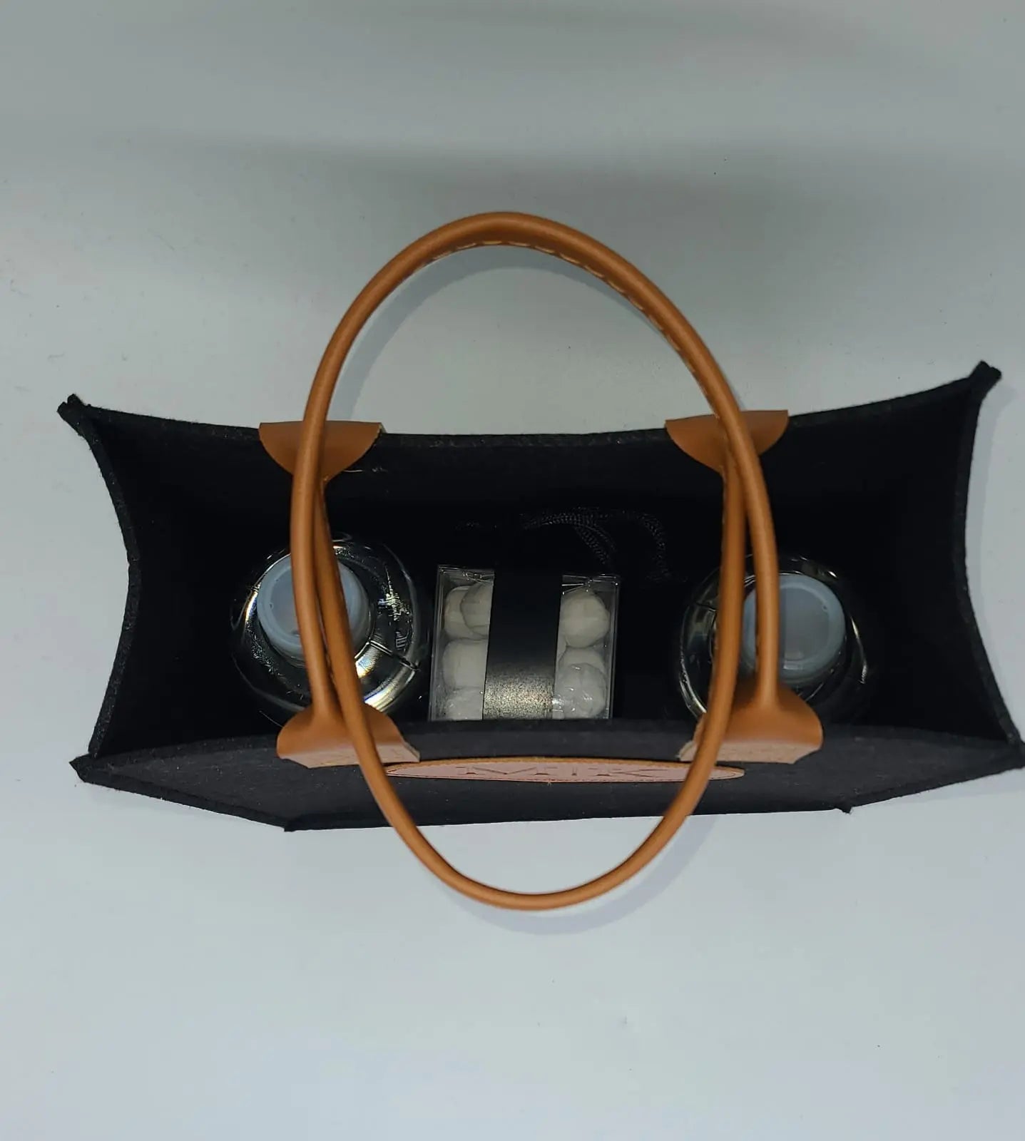 Black Felt & Leather Bag