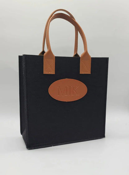 Black Felt & Leather Bag