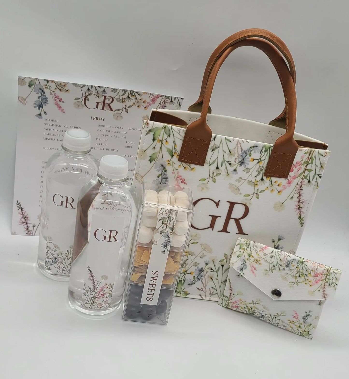 Floral Felt and Leather Bag