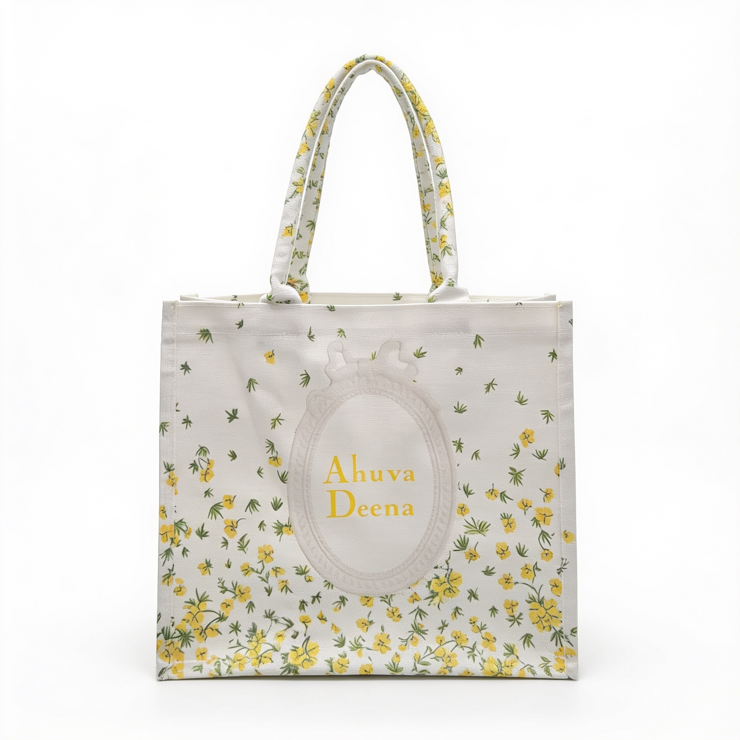 Dior inspired yellow and green summer tote