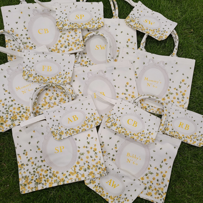 Dior inspired yellow and green summer tote